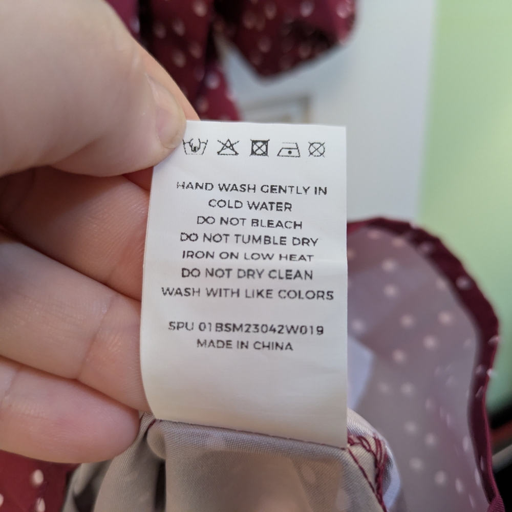BloomChic Burgundy Polka Dot Scoop Neck Blouse - Picture 7 of 11
